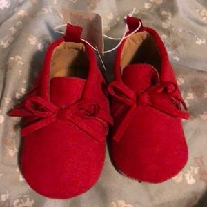 Red baby maccasins